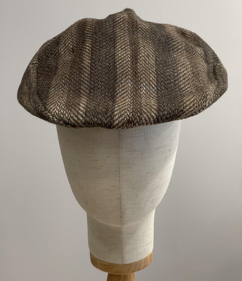 VTG Dorfman Pacific Hat Cap Newsboy Mens M Brown Herringbone Tweed Wool Lined